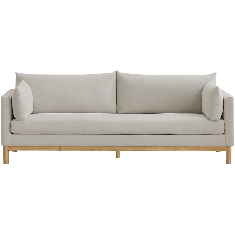 Meridian Furniture Langham Beige Linen Textured Fabric Sofa