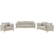 Meridian Furniture Langham Beige Linen Textured Fabric Sofa