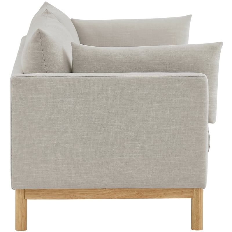 Meridian Furniture Langham Beige Linen Textured Fabric Sofa