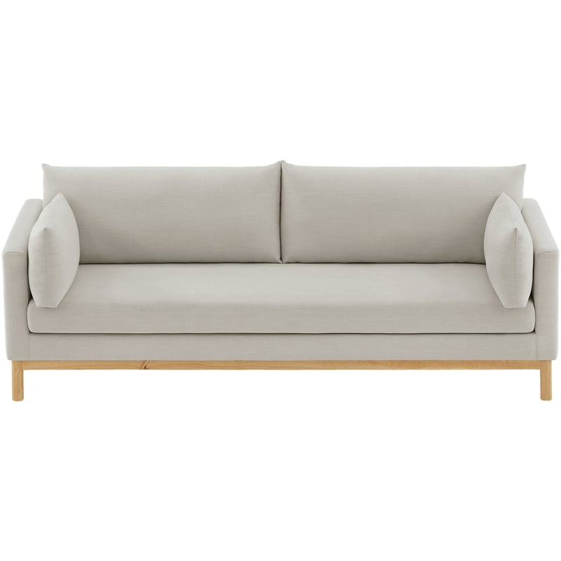 Meridian Furniture Langham Beige Linen Textured Fabric Sofa