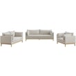 Meridian Furniture Langham Beige Linen Textured Fabric Sofa