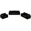 Meridian Furniture Langham Black Linen Textured Fabric Loveseat
