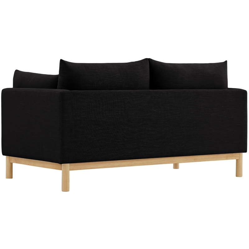 Meridian Furniture Langham Black Linen Textured Fabric Loveseat