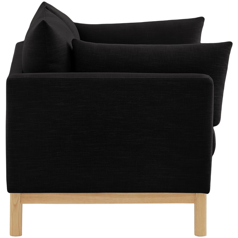 Meridian Furniture Langham Black Linen Textured Fabric Loveseat