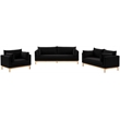 Meridian Furniture Langham Black Linen Textured Fabric Loveseat
