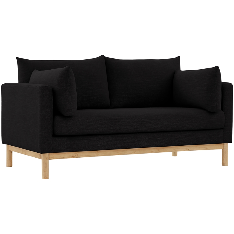 Meridian Furniture Langham Black Linen Textured Fabric Loveseat