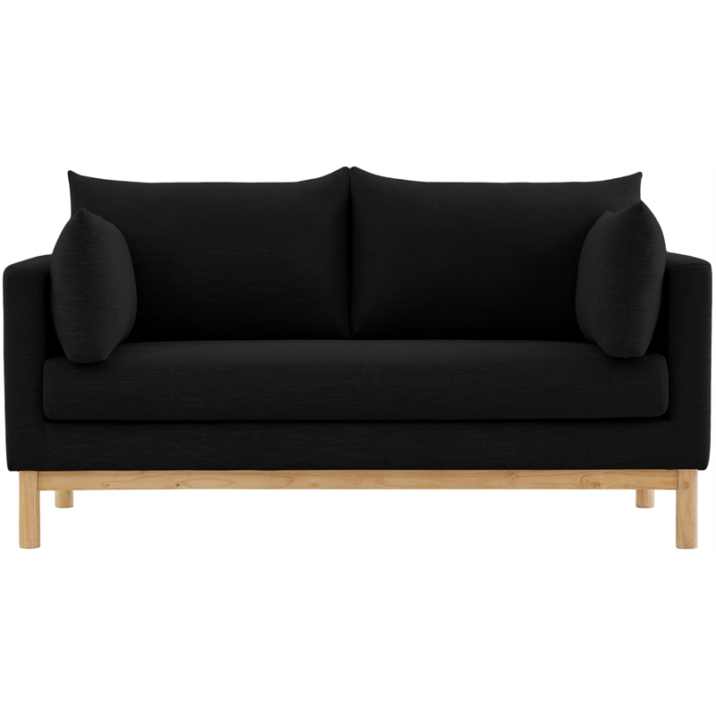 Meridian Furniture Langham Black Linen Textured Fabric Loveseat