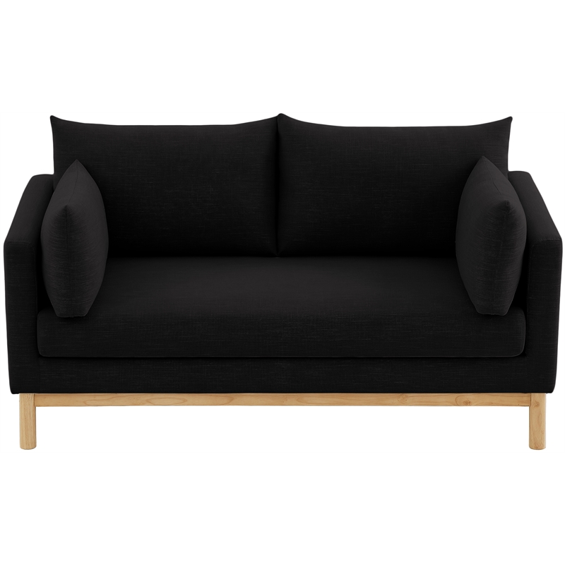 Meridian Furniture Langham Black Linen Textured Fabric Loveseat