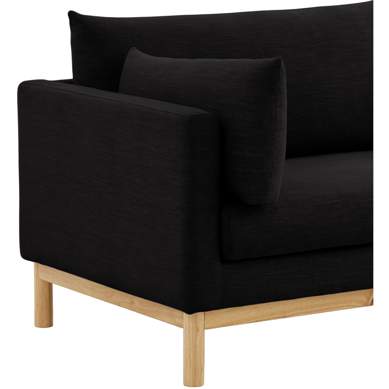 Meridian Furniture Langham Black Linen Textured Fabric Loveseat