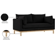 Meridian Furniture Langham Black Linen Textured Fabric Loveseat
