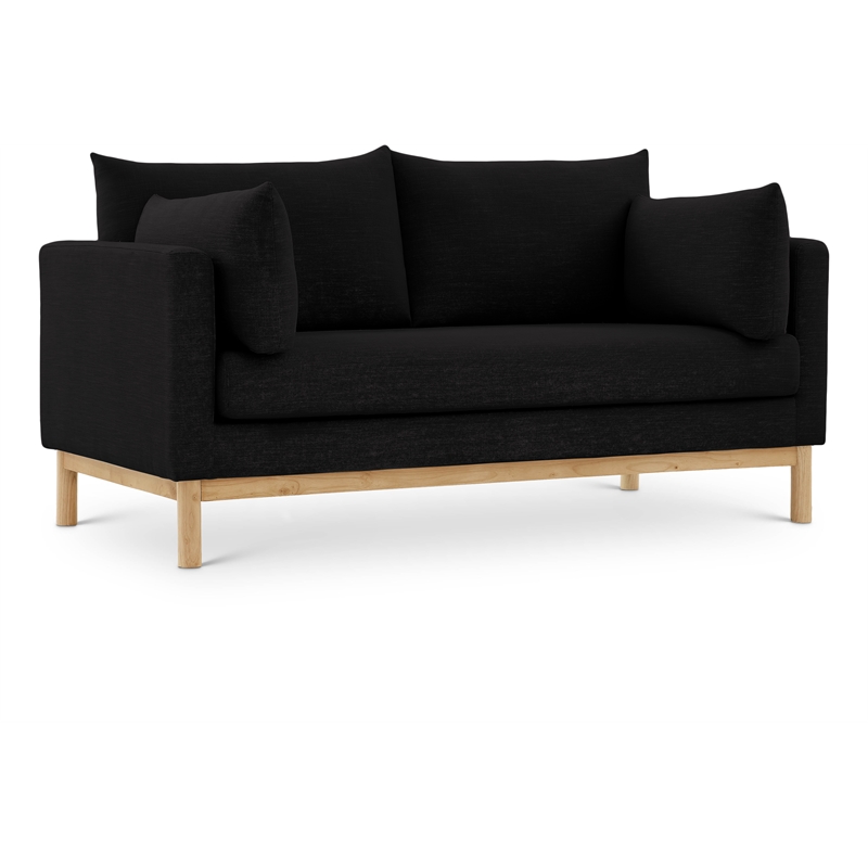 Meridian Furniture Langham Black Linen Textured Fabric Loveseat