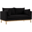 Meridian Furniture Langham Black Linen Textured Fabric Loveseat