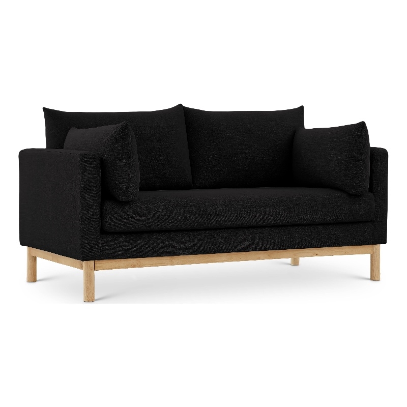 Meridian Furniture Langham Black Linen Textured Fabric Loveseat