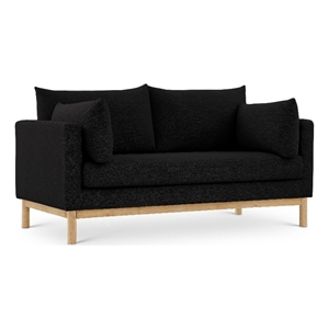 Meridian Furniture Langham Black Linen Textured Fabric Loveseat
