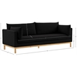 Meridian Furniture Langham Black Linen Textured Fabric Sofa