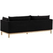 Meridian Furniture Langham Black Linen Textured Fabric Sofa