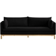 Meridian Furniture Langham Black Linen Textured Fabric Sofa
