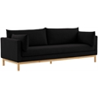 Meridian Furniture Langham Black Linen Textured Fabric Sofa