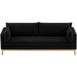 Meridian Furniture Langham Black Linen Textured Fabric Sofa