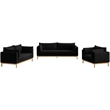 Meridian Furniture Langham Black Linen Textured Fabric Sofa