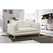 Meridian Furniture Langham Cream Linen Textured Fabric Loveseat