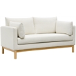 Meridian Furniture Langham Cream Linen Textured Fabric Loveseat