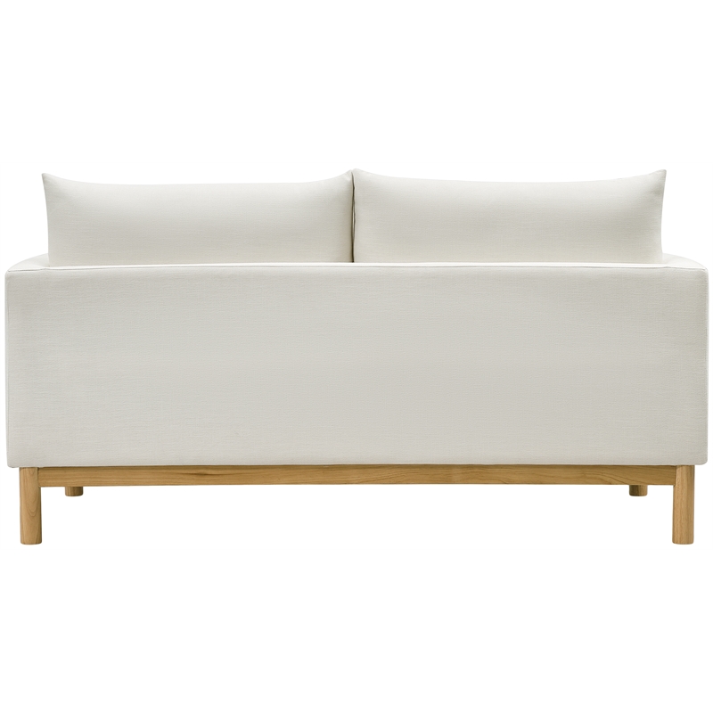 Meridian Furniture Langham Cream Linen Textured Fabric Loveseat