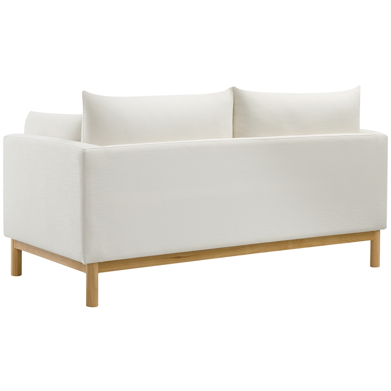 Meridian Furniture Langham Cream Linen Textured Fabric Loveseat