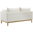 Meridian Furniture Langham Cream Linen Textured Fabric Loveseat