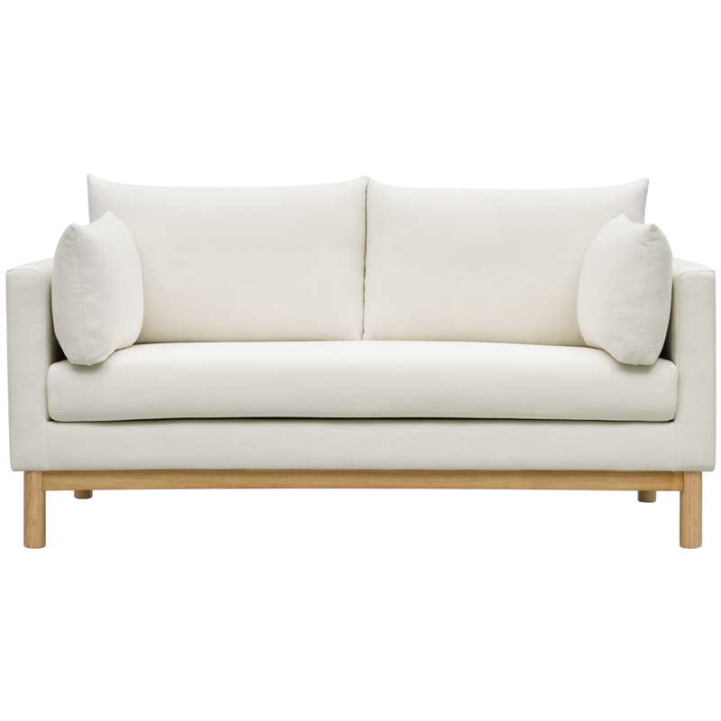 Meridian Furniture Langham Cream Linen Textured Fabric Loveseat