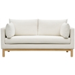 Meridian Furniture Langham Cream Linen Textured Fabric Loveseat