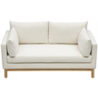 Meridian Furniture Langham Cream Linen Textured Fabric Loveseat