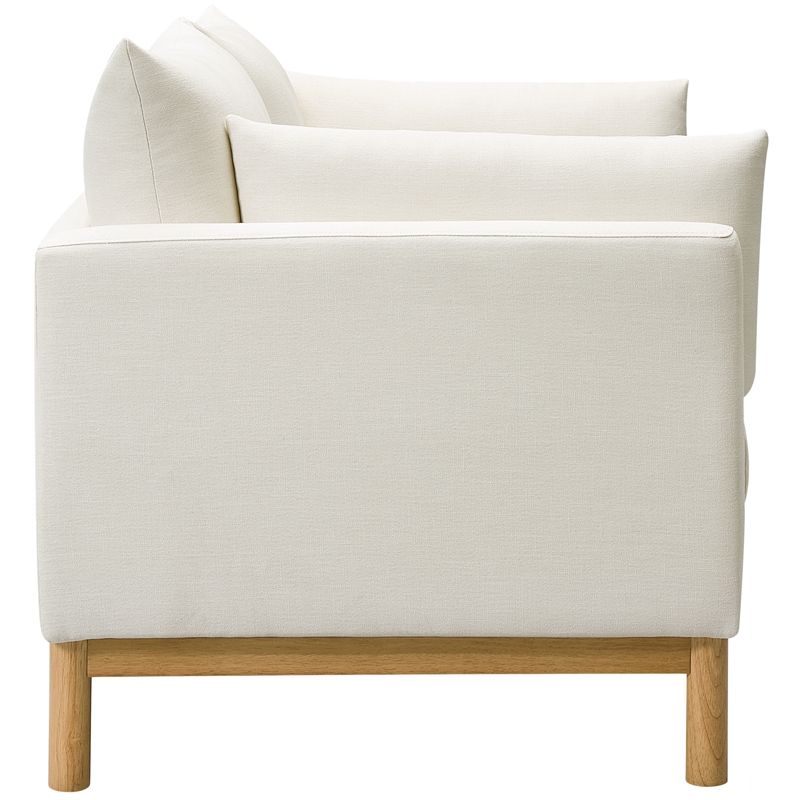 Meridian Furniture Langham Cream Linen Textured Fabric Loveseat
