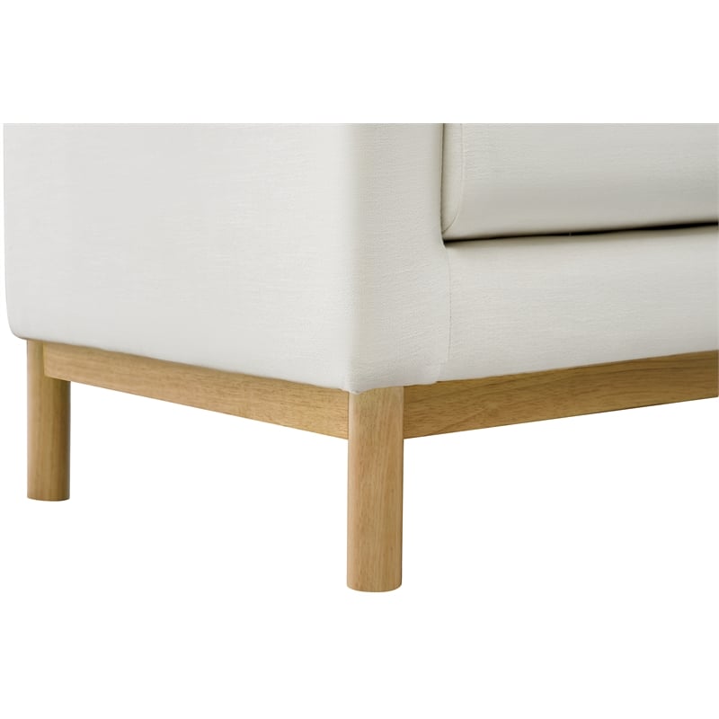 Meridian Furniture Langham Cream Linen Textured Fabric Sofa