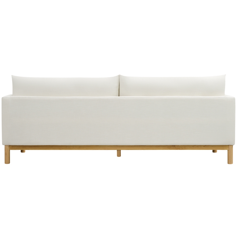 Meridian Furniture Langham Cream Linen Textured Fabric Sofa