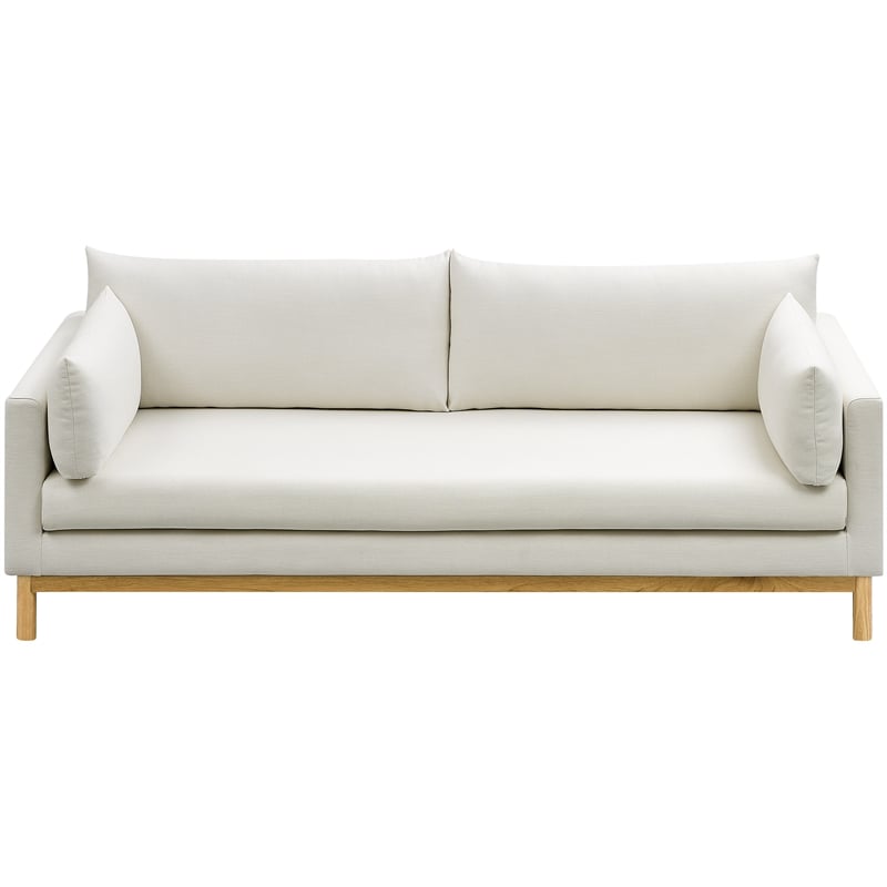 Meridian Furniture Langham Cream Linen Textured Fabric Sofa