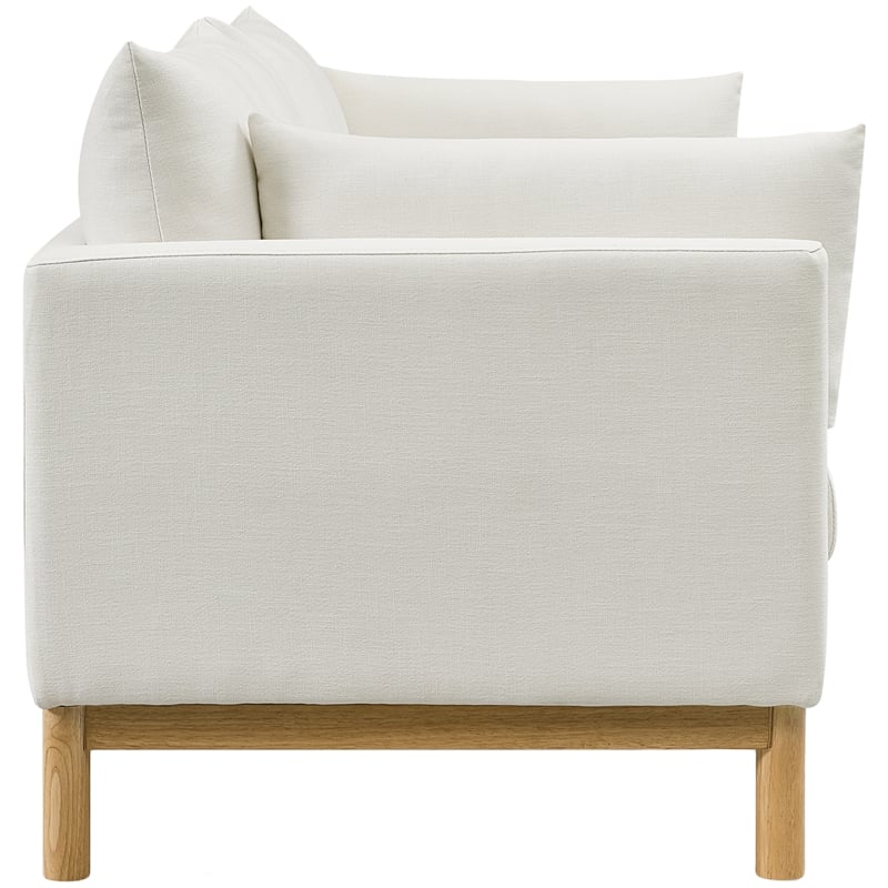 Meridian Furniture Langham Cream Linen Textured Fabric Sofa