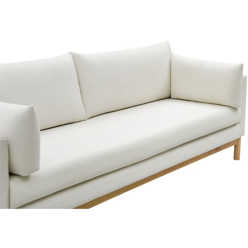 Meridian Furniture Langham Cream Linen Textured Fabric Sofa