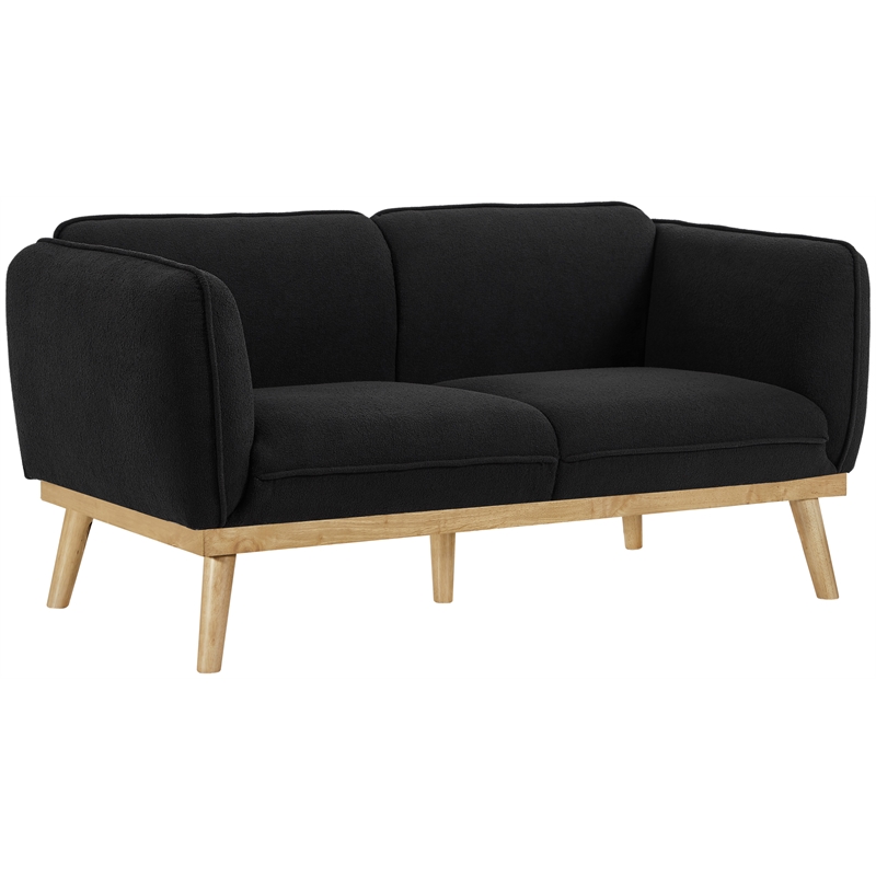 Meridian Furniture Nolita Black Boucle Fabric Loveseat