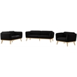 Meridian Furniture Nolita Black Boucle Fabric Sofa