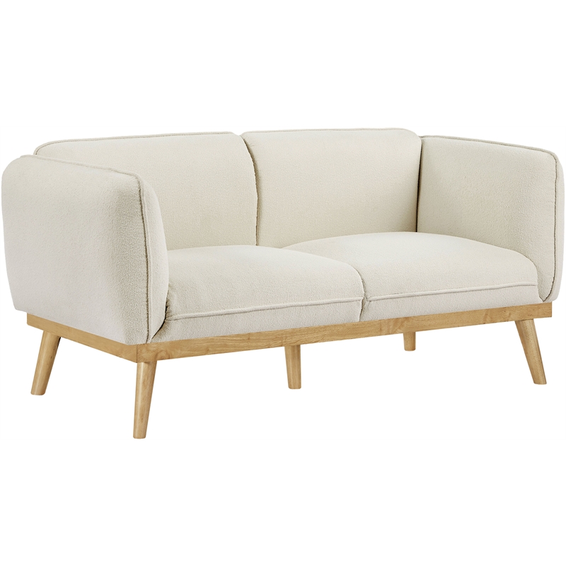 Meridian Furniture Nolita Cream Boucle Fabric Loveseat