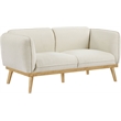Meridian Furniture Nolita Cream Boucle Fabric Loveseat