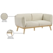 Meridian Furniture Nolita Cream Boucle Fabric Loveseat