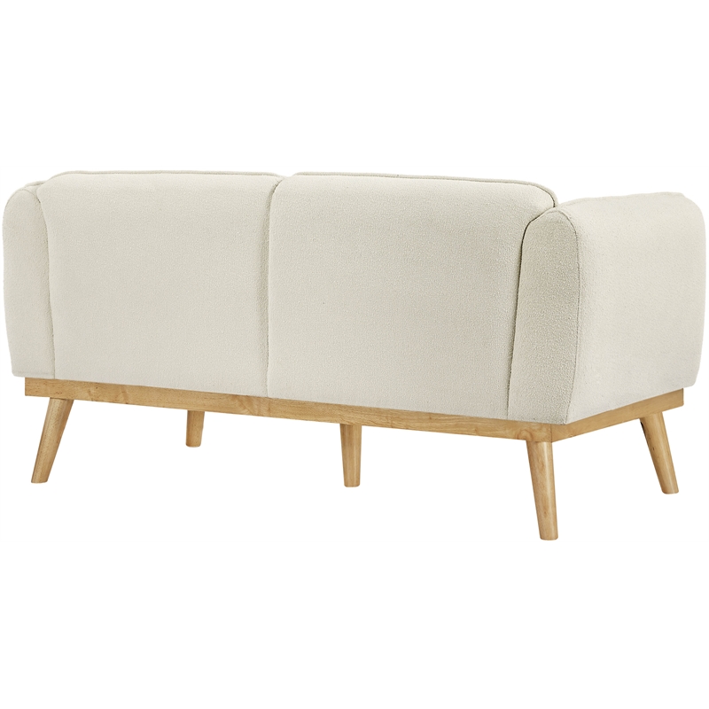 Meridian Furniture Nolita Cream Boucle Fabric Loveseat