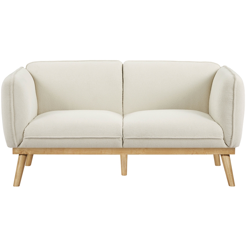 Meridian Furniture Nolita Cream Boucle Fabric Loveseat