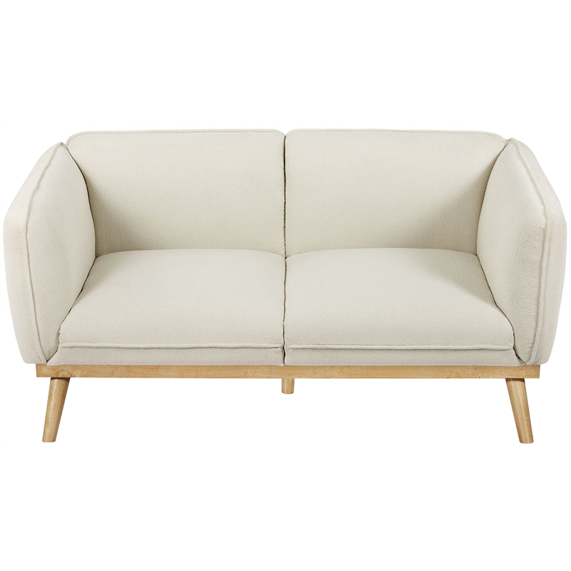 Meridian Furniture Nolita Cream Boucle Fabric Loveseat