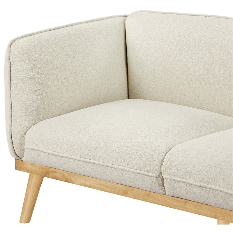 Meridian Furniture Nolita Cream Boucle Fabric Loveseat
