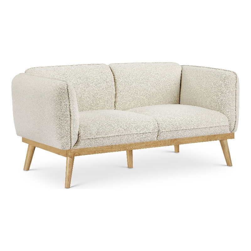 Meridian Furniture Nolita Cream Boucle Fabric Loveseat