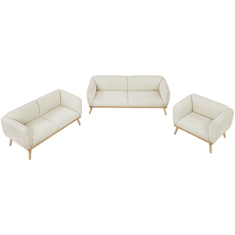 Meridian Furniture Nolita Cream Boucle Fabric Sofa