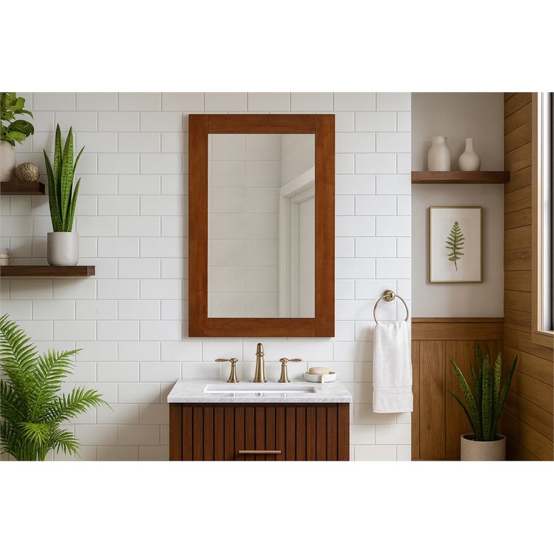 Meridian Furniture Monad Walnut Mirror